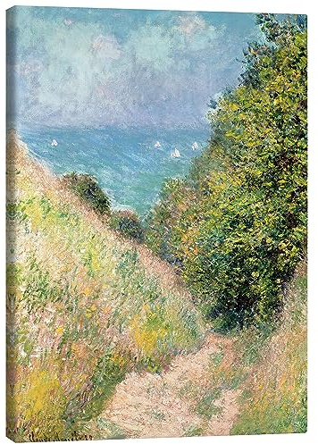 Posterlounge Hohlweg bei Pourville Leinwandbild von Claude Monet 30 x 40 cm Grün Wandbilder Wanddeko