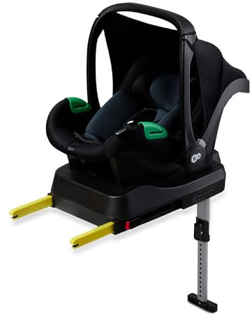 Kinderkraft Mink PRO Car Seat 40-75 cm with Isofix Base, Support Leg, Crashtested, Rearward Facing Position, Security Systems, Adjustable headrest, Black