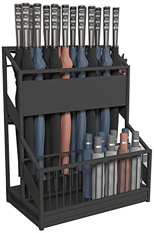 Portaombrelli Da Esterno In Metallo Con Vassoio Di Scarico Estraibile - Semplice E Moderno A 2 Strati Di Grande Capacità Per Interno ( Color : Si