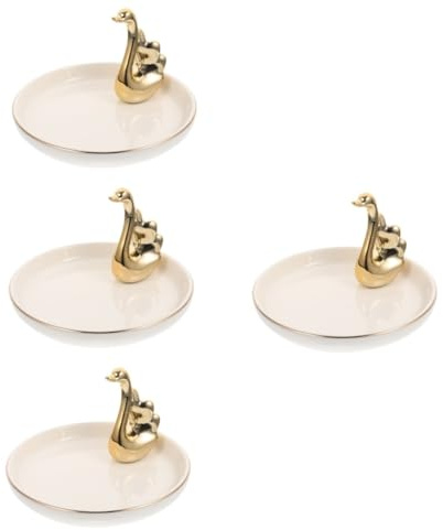 KOHARA ceramic jewelry dish ceramic jewelry tray swan decor plant stands makeup pallets wedding ring dish crystal necklace holder lipstick plate Bedroom Earring Dish fruit Ring disk