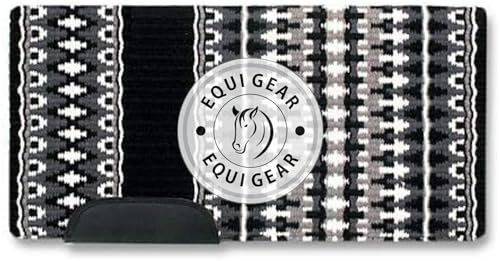 EQUIGEAR Western Show Horse Satteldecke aus neuseeländischer Wolle, Western-Design, handgefertigte Satteldecke, Wollpolster, Sensor Flex (Anpassung möglich), WW40 (36x42)
