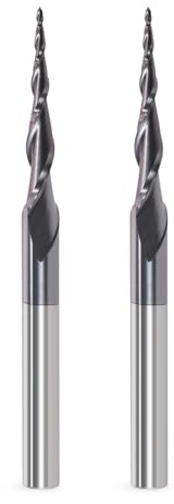 Trvoxviq Kugelkopffräser Konische Fräser für Oberfräse CNC, 6mm Schaft 2 Flöten Schaftfräser HRC55 Spiralnutfräser Bit, 0,5 mm Radius CNC Schnitzbits mit AlTiN Beschichtung für 2D und 3D Gravu