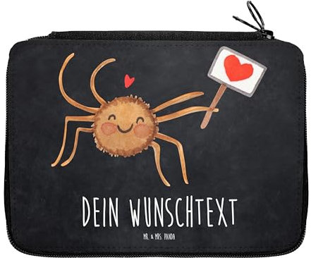 Mr. & Mrs. Panda Personalisierte Federmappe Spinne Agathe Motivation - Geschenke, mit Namen, Federmäppchen, PersonalisierteS, Stifte Etui, Stiftetasche, Vertrauen, Dankeschön, Glück, Liebe