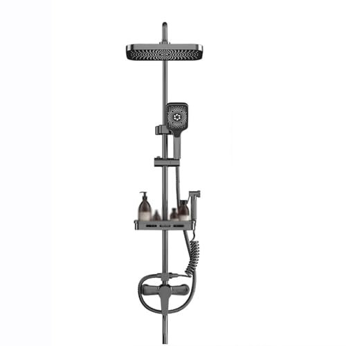 BiaoTeng Colonne De Douche Pour Baignoire Avec Mitigeur, Réglable en Hauteur, Ensemble De Douche Avec Mitigeur Pour Baignoire, Système De Douche gris
