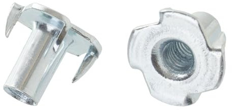 M8 Einschlagmuttern mit 4 Einschlagspitzen 17mm - Packung 100 Stück - Einschlaggewinde Muffe mit Gewinde Einpressmuttern