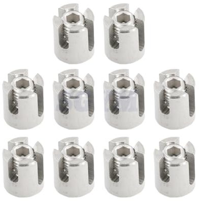 Drahtseilklemme 10 Stück M2/M3/M4/M5/M6 Marinequalität Edelstahl 316 Drahtseil-Gittersysteme, grüne Wand-Kreuzclip-Seilklemme Seilklemme(Größe:For 4mm wire)