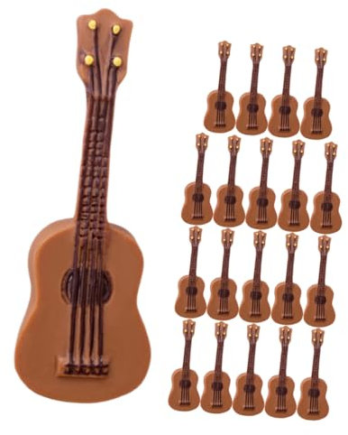 Vaguelly 25stücke Miniatur-Gitarre-Modell Für Puppenhaus Mini-Gitarren-Statue Kleines Gitarren-Accessoire Miniatur-instrumenten-dekor Fotorequisiten Für Mini-Haus Robustes Harz-Modell Puppe