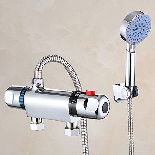 Sonhomay Miscelatore termostatico per doccia, rubinetto a parete, termostatico, per doccia, valvola di controllo della temperatura dell'acqua calda e fredda, per bagno