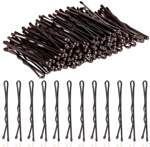AOZUO 100 Stück Mini Haarnadeln,3.5cm Bobby Pins,Kleine Haarklammern Haarnadel Hair Pin Haarklemmen Haarschmuck Damen Gewellte Haarspange aus Metall für Frauen Mädchen Kinder Dutts Langes Glattes