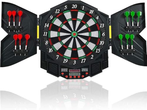 Juego de dardos electrónico con pantalla LED, 12 dardos, 27 juegos y 216 variantes, para hasta 16 jugadores, dardos electrónicos, objetivo electrónico
