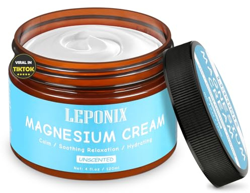 Magnesium Cream for Sleep & Muscle Relaxation - Soothing Topical Magnesium Lotion for Leg Cramps, Pain Relief & Better Sleep | Hydrating Magnesium Body Butter for Adults & Kids(120ml, Unscented)