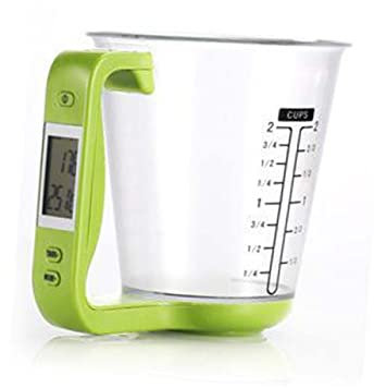 Cabilock 1000g Tasse Mesureuse Numérique Multifonction Avec Écran Lcd Pour Cuisine Balance Électronique Précise Café Et Boissons Corps Pc Et Poignée Abs Vert