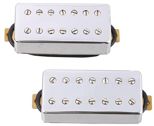 2 Pack 7 Saiten Double Coil Neck Bridge Pickup Guitar Humbucker Kit White