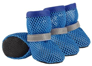 MeiAOBest Hundeschuhe aus Netzstoff, atmungsaktiv, rutschfest, für kleine und mittelgroße Hunde, Größe S, 4 Stück