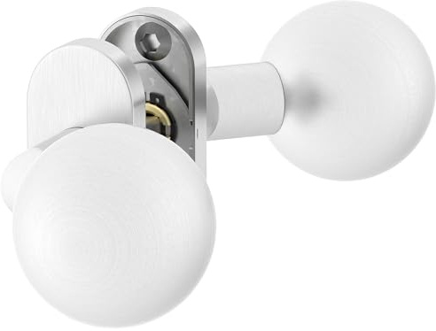 ERGO line 1 Paar drehbare Premium Kugelknäufe, Oval-Rosette, Profiltür-Knopf, Edelstahl Türknöpfe, Knopfdrücker, Türknauf, Rahmentürknopfe, ohne Schlossrosette, TOP Qualität