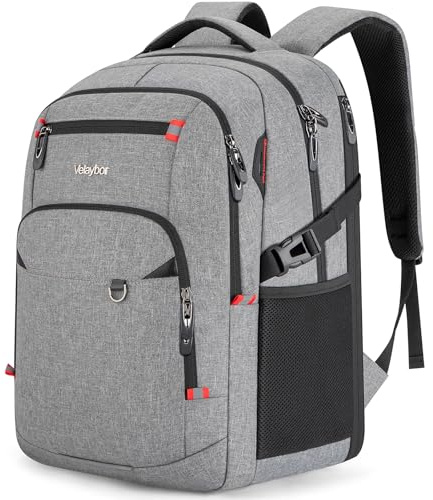 Velaybor 40L Expandable Laptop Backpack, Anti-thief Travel Backpack with USB Charging Port, Airline Approved Business Waterproof Carry on Luggage, Fits 15.6 Laptop for Men Women