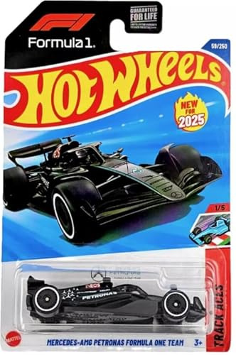 Hot Wheels Mercedes-AMG Petronas Formel 1 Team Track Aces 1/5 59/250 Maßstab 1:64 Druckguss-Fahrzeug