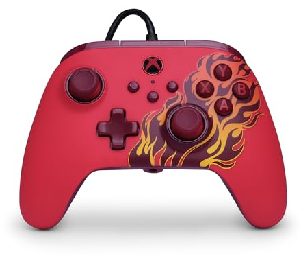 PowerA Manette filaire Advantage pour Xbox Series X|S - Flammes rouges, manette de jeu, manette de jeu vidéo filaire, manette de jeu, Xbox Series X|S