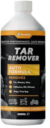 PureSafe Professional Tar & Glue Remover 500ml Powerful Formula Removes Tar Spots, Adhesive, Oil & Stains from Paintwork, Glass & Wheels Fast-Acting, Easy-Use Car Cleaner for Cars