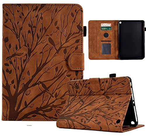 OWSIHNZBF Vergilbungsfreie Tablet-Hülle Kompatibel mit Kindle Fire HD 8/Fire HD8 Plus 2020/2022 Release 8,0-Zoll-Lederhülle, Hülle for, Fallschutzhülle, Schutzhülle(Brown)