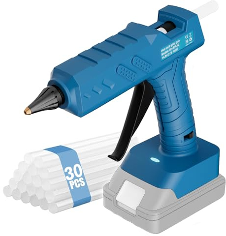 Hot Glue Gun for Makita 18V Battery, Fast Heating Cordless Hot Glue Gun with 30 Glue Sticks, Cordless Glue Gun for Crafting,DIY, Repair (Battery Not Included)