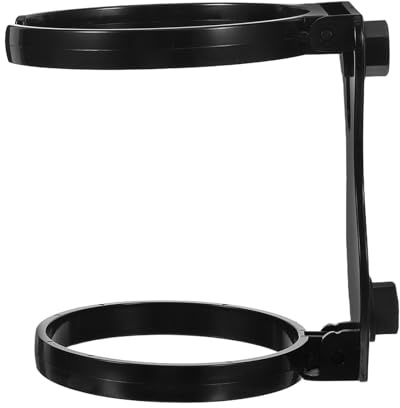 GRIRIW Portavasos Plegable Negro para Bolso y Maleta, Soporte Resistente de Plástico para Bebidas, Accesorio Compacto Adecuado para Viajes al Aire Libre, Picnic y Playa, Organizador