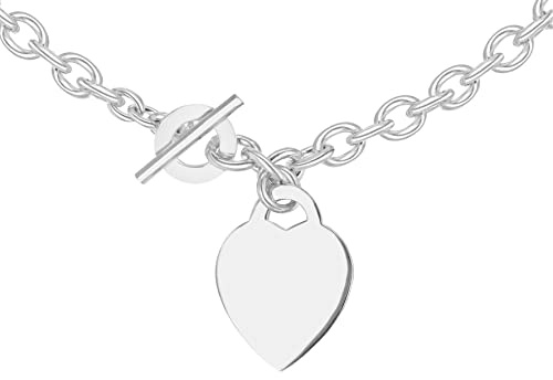 Tuscany Silver Damen Bohnenkette Sterling Silber Herz Tag 41cm/16zoll