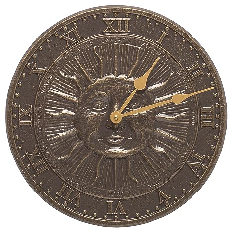 Whitehall Products Sunface Clock, French Bronze