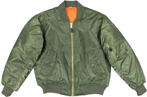 Army Universe MA-1 Air Force Military Bomber Flight Jacket (Sage Green, Size Medium - Chest 37 - 41)