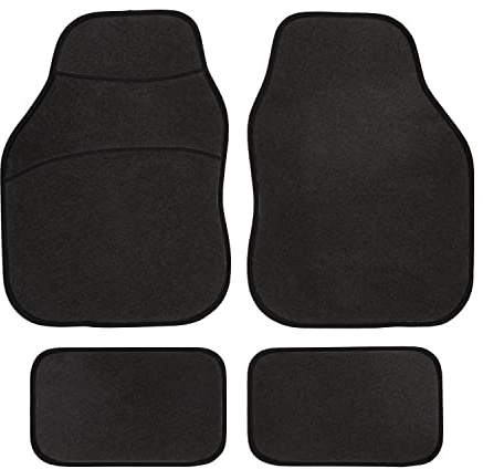 Safe Travel 27600 Universal-Automatten-Set für Linkslenker, Teppich-Ferseneinsatz, Schwarze Einfassung