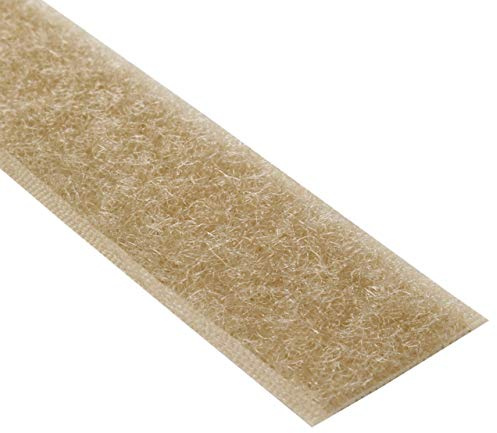 KLEBESHOP24 Kardborreband för sömnad – endast öglesidan, utan lim/beige, 20 mm x 3 m