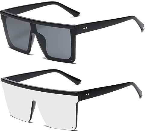 Long Keeper Retro Sonnenbrille Eckig für Herren Damen Klassisch Sonnenbrille Quadratisch Vintage Brille Goldener Rahmen mit UV400 Schutz, 54MM