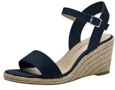 Tamaris sandale femme à talon compensé bleu 38 EU