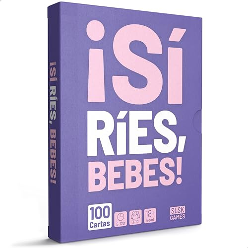 ¡Sí ríes, bebes! - El juego de beber más divertido - Juego de beber con 100 cartas - Juego de beber - Juego de cartas - Juego de fiesta para adultos - a partir de 18 años - Versión española