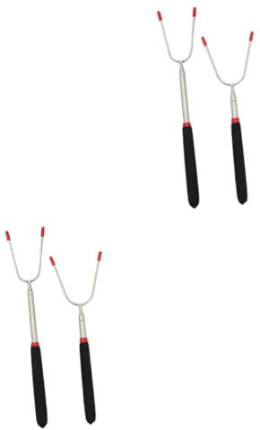 MERRYHAPY 4stücke Förmige Bbq Grillgabeln Aus Edelstahl Verstellbare Grillwerkzeuge Für Outdoor-camping Und Bbq Und Hitzebeständig Und Sicher Für Und Gemüse