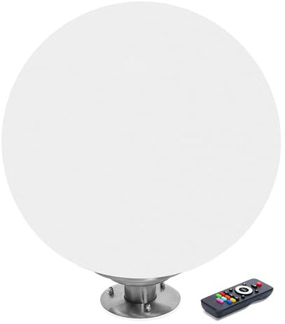 Esotec Solar Leuchtkugel Liana 50 CCT, Multicolor, Fernbedienung, Edelstahl Standfuß, Li-Ion Akku, RGB LED Gartenkugel, Solarkugel, IP44, wetterfest, Winterfest, außen, D=50cm, 102665