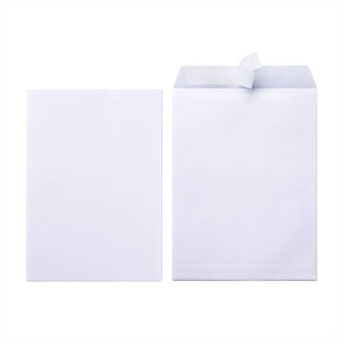 C4 vita kuvert skala och försegla stora bokstäver kuvert för A4-ark starkt vitt papper självtätning A4 inga fönster för kontorsfrakt och dokument [12-pack]