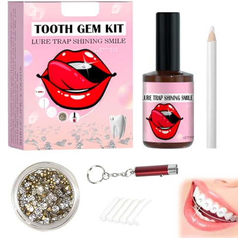 LAKVIL Kit Strass Dentaire Professionnel,Bijoux Gemmes pour Décoration de Dents De Ongles,Colle Dent