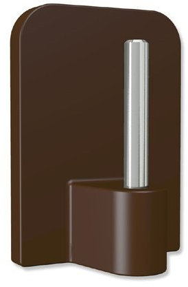 INTERDECO Selbst-Klebehaken mit Metallstift in Braun für Vitragestangen (4 Stück)
