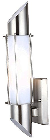 Grafner Design Edelstahl Wandlampe mit 1x E27 Fassung, IP44 Wand Außenleuchte, 360° rundum Lichtschein, für außen und innen, Wandleuchte Lampe Außen Hoflampe