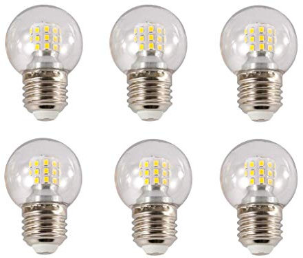 A15 LED Bulb G45 7W Mini Globe LED Bulb LED Candelabra Bulb for Ceiling Fan Decorative Lights, E26/E27 Medium Base,7W(60W Equivalent),AC85-265V,Not Dimmable,Warm White 3000K,6 Pack