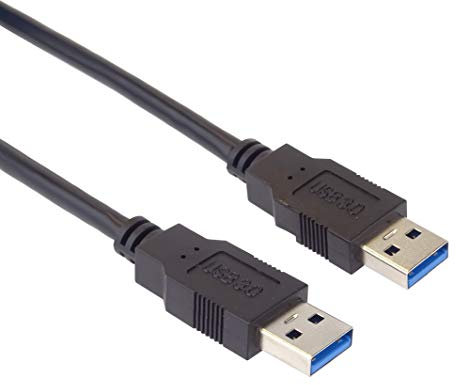 PremiumCord Cavo di Collegamento USB 3.0 A-A Super Speed ​​2m, Cavo Dati Superspeed ​​Fino a 5Gbit/s, Cavo di Ricarica, USB Tipo A Maschio a USB Tipo A Maschio, 9pin, Colore Nero, Lunghezza 2m