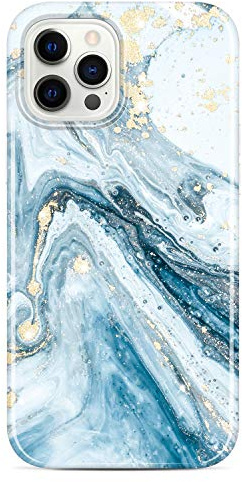 JIAXIUFEN iPhone 12 Pro Max Handyhülle TPU Silikon Schutzhülle Handytasche Handy Hülle für iPhone 12 Pro Max 2020 6.7 - Marmor Blue