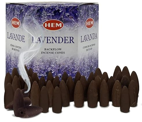 TRUMIRI Räucherkegel Lavendel (40 Stück, 2 Sets à 20 Stück) für Wasserfall & Brunnen