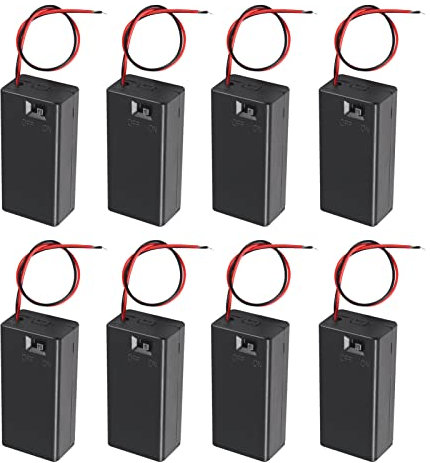 AEDIKO 8pcs 9V Battery Holder 9V Battery Holder with Switch 9V Battery Case with Switch 9V Battery Case Holder with Cover Storage Case Holder