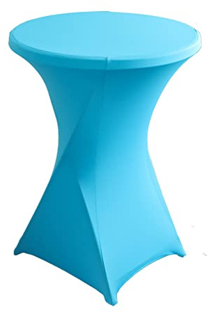 Stretch Stehtisch Hussen Spandex Stehtischhussen (Blauer See, Ø 80-85 cm) | Bartische Hochzeit Erstärkung im Fußbereich Rund Tischdecke für Bistrotisch Cocktail-Party
