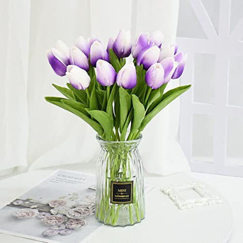 MUNACRAFT 5/10/20 stücke Künstliche Blumen Real Touch PU Tulpen Gefälschte Blumenstrauß Für Hochzeit Party Decor Supplies Hausgarten Ornament -F13,20 stücke