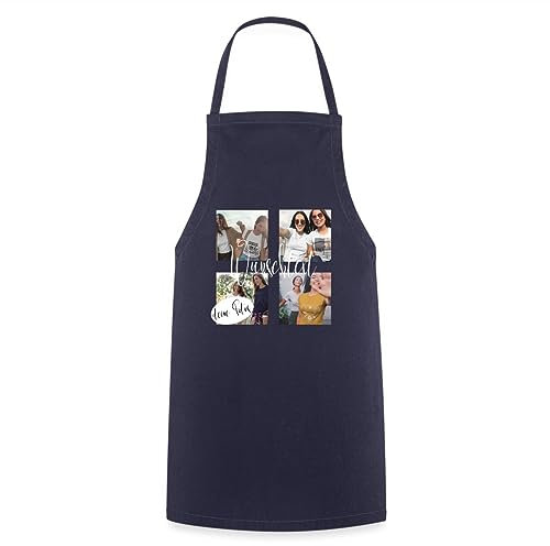 Spreadshirt Foto Collage Selber Gestalten | Personalisiert Mit Wunschtext Und Deinen Fotos Kochschürze, One size, Navy