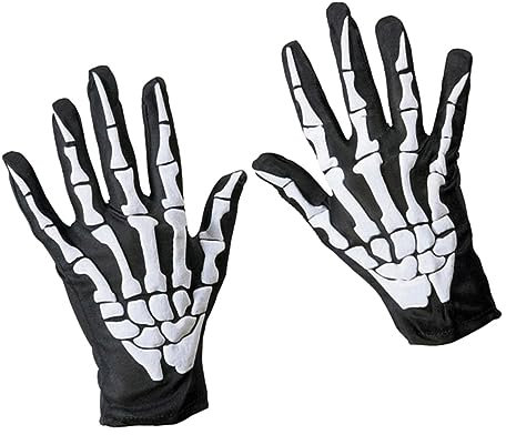 PACKOVE Skelett-handschuhe Für Herren Totenkopf-knochen-design Elastische Fingerhandschuhe Weiß Halloween-kostümzubehör Für Cosplay Und Festivals