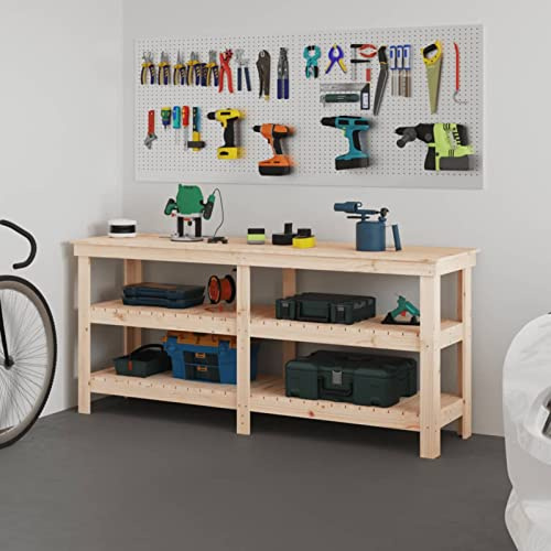 BaraSh Werkbank 181x50x80 cm Massivholz Kiefer Werkzeugtisch KüPper Werkbank Werkzeugbank Werkstatt